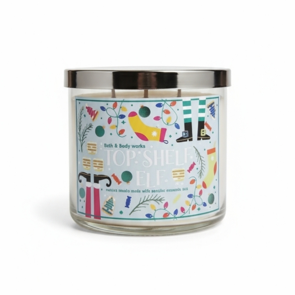 Bath and Body Works Christmas Holiday Candle Top Shelf Elf